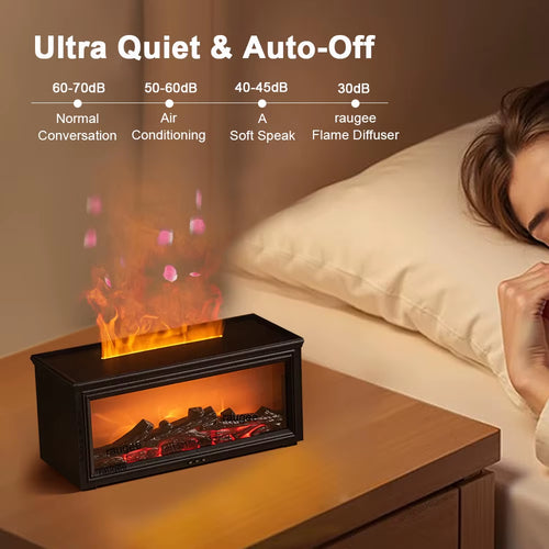 Fireplace Humidifier Flame Humidifier Aroma Diffuser Essential Oil Diffuser Aromatherapy Fragrance Diffuser with Remote Control