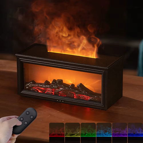 Fireplace Humidifier Flame Humidifier Aroma Diffuser Essential Oil Diffuser Aromatherapy Fragrance Diffuser with Remote Control