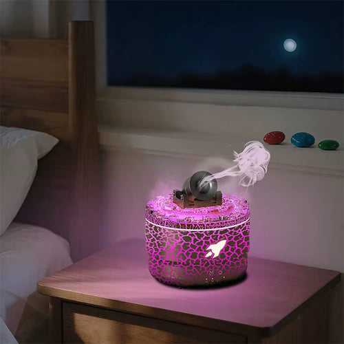 Volcanic Crack Light Cannons Humidifier Essential Oil Diffuser Cannon Blast Aroma Humidifier Aromatherapy Diffuser for Bedroom