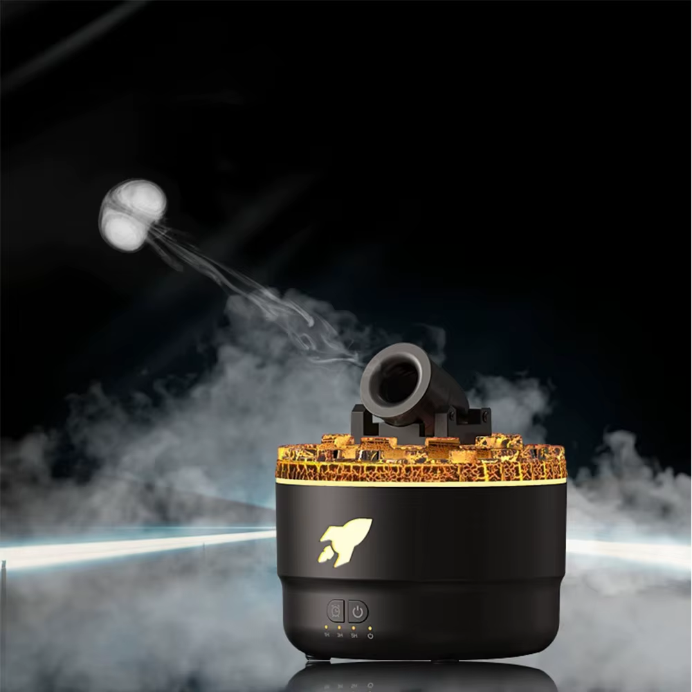 Volcanic Crack Light Cannons Humidifier Essential Oil Diffuser Cannon Blast Aroma Humidifier Aromatherapy Diffuser for Bedroom